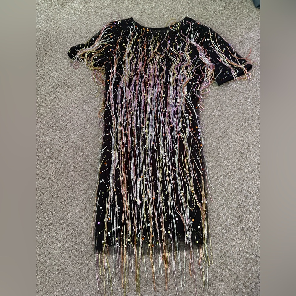 Naughty Girl sequin fringe dress